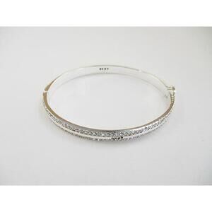 DKNY Silver and CZ Bangle Bracelet